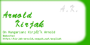 arnold kirjak business card